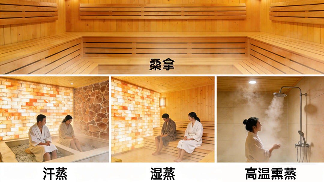 高温熏蒸、汗蒸、桑拿、湿蒸